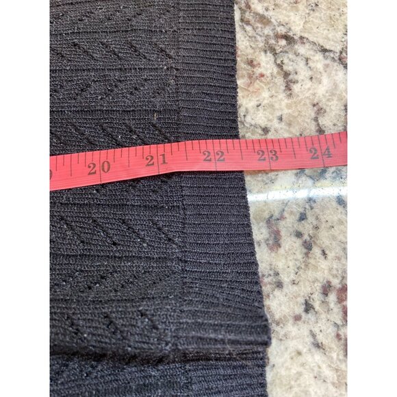 Mona Leah Couture Womens Sweater Small Black White Zebra 3/4 Sleeve VNeck Career - Picture 9 of 11